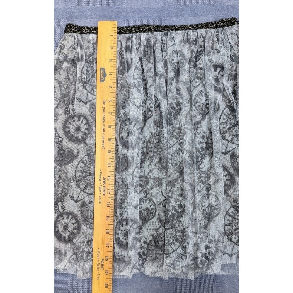 Alice In Wonderland Clock Disney Skirt M Looking Glass Beaded Indie Whimsigoth - Picture 8 of 11